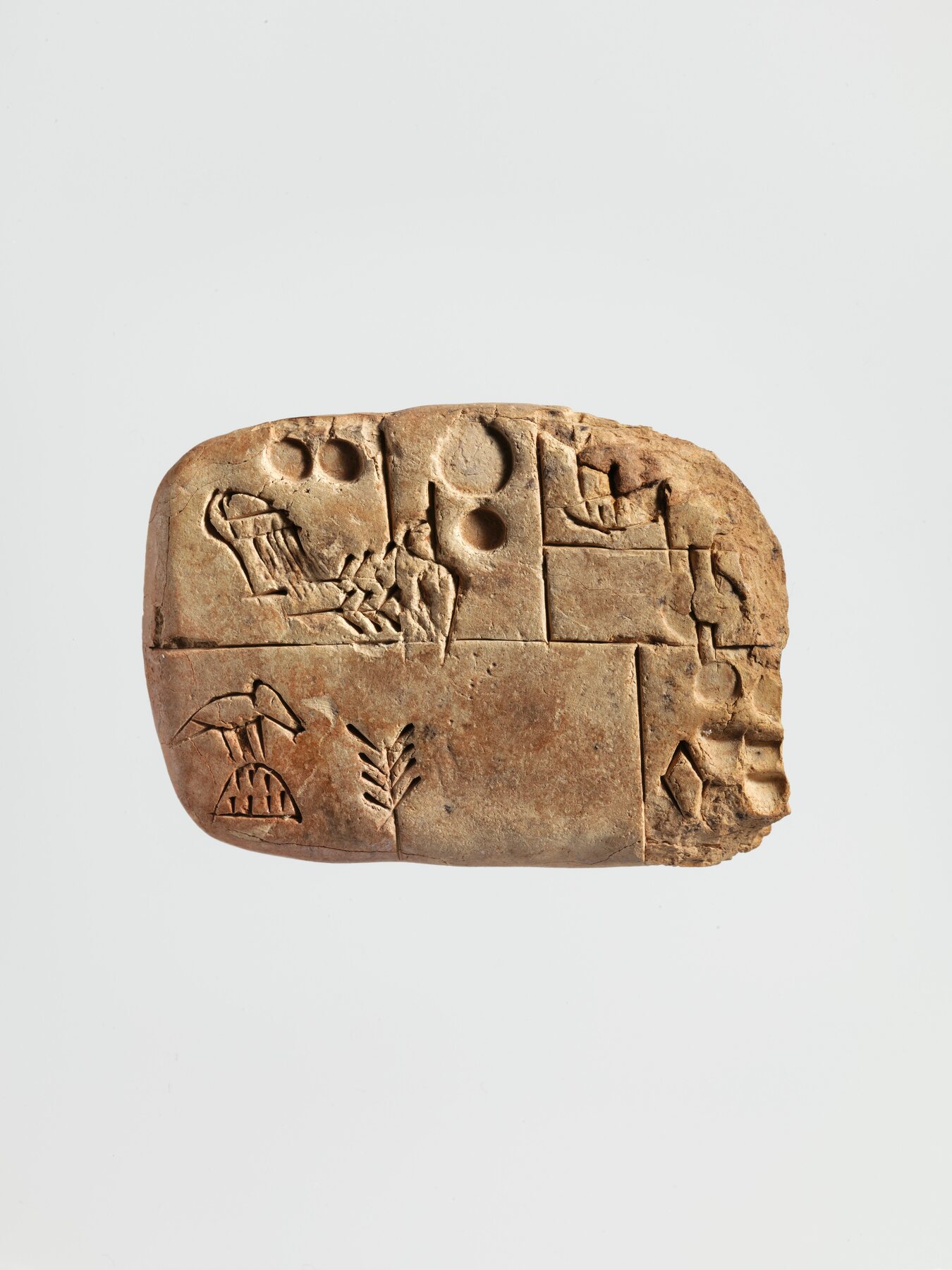 Sumerian clay tablet recording the distribution of barley and emmer